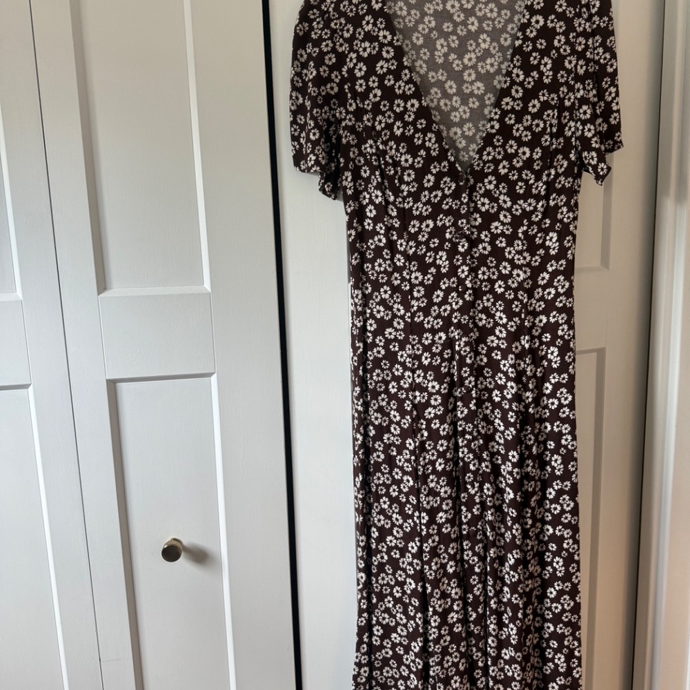 Reformation Brown Floral Midi Dress - Picture 3 of 4